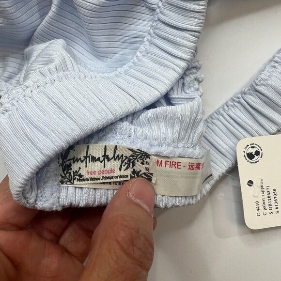 Free People Wait and See Bralette Womens XS Extra Small Pale Blue No Pads Bra - Picture 8 of 14